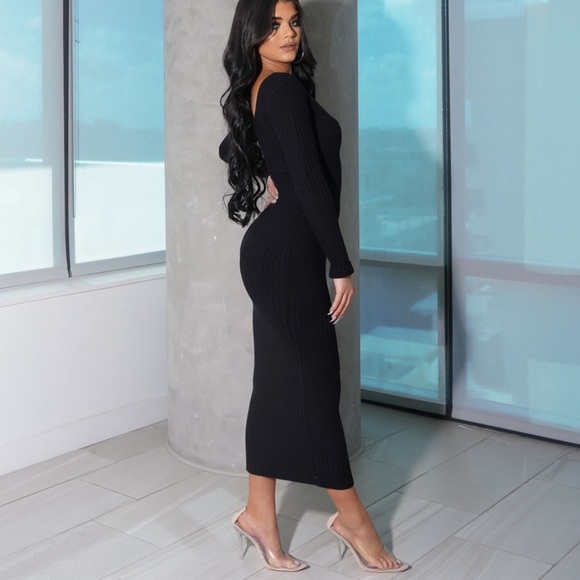 💐NWT Super Chic Black BodyCon Maxi - Picture 6 of 8